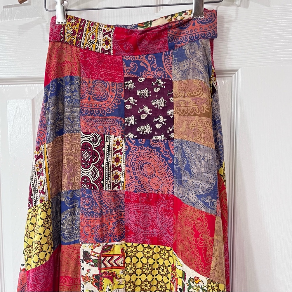 Vintage Handmade Patchwork Maxi Skirt Multicolor … - image 4